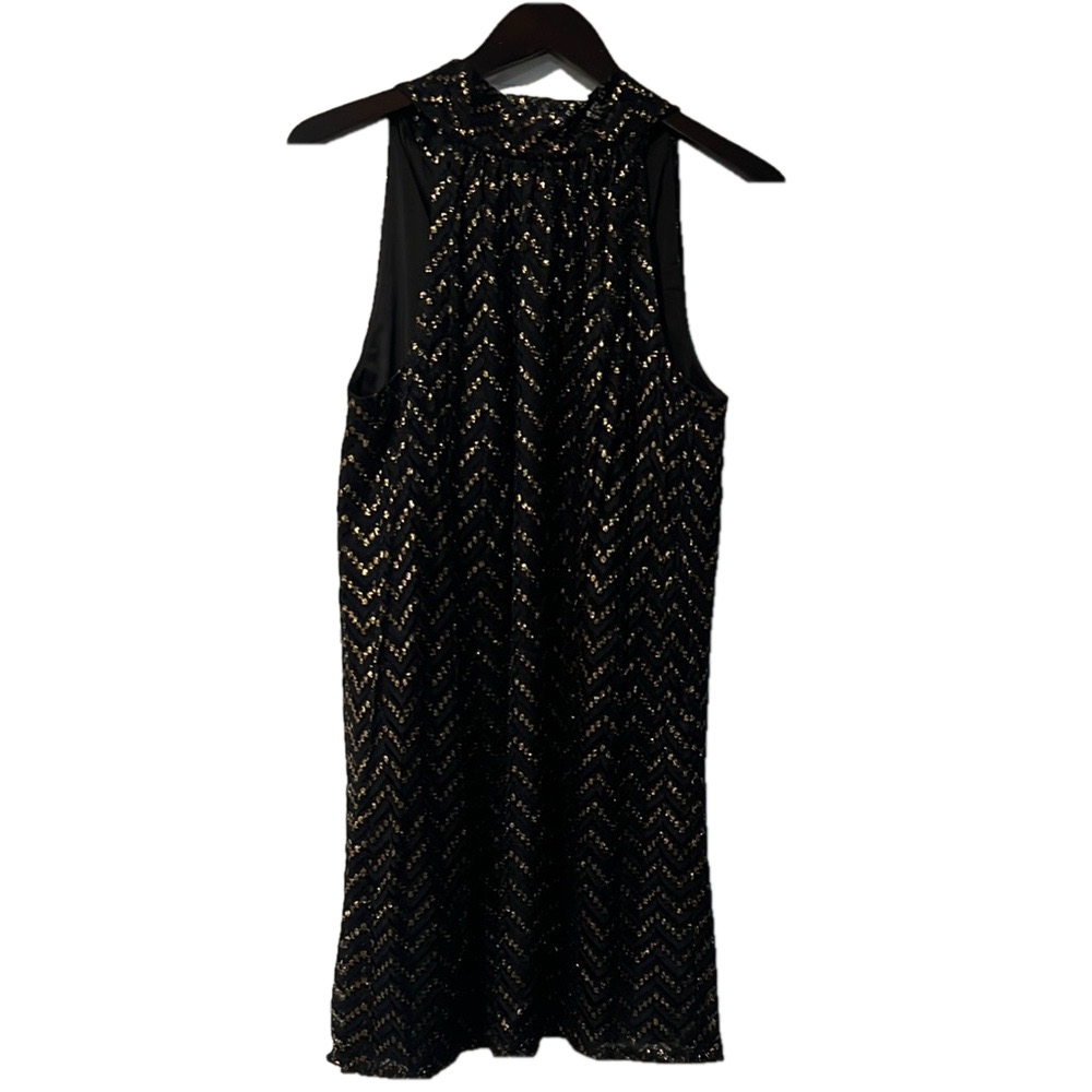 Chic Black and Gold Sleeveless Dress